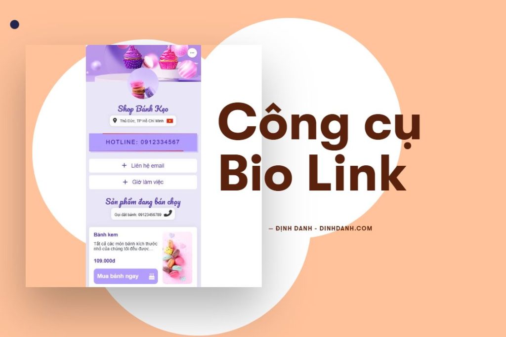 Công cụ tạo link in bio dinhdanh.com
