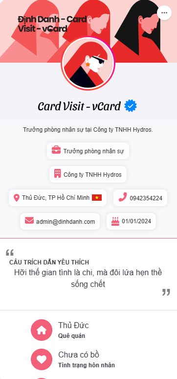 Card visit Định Danh