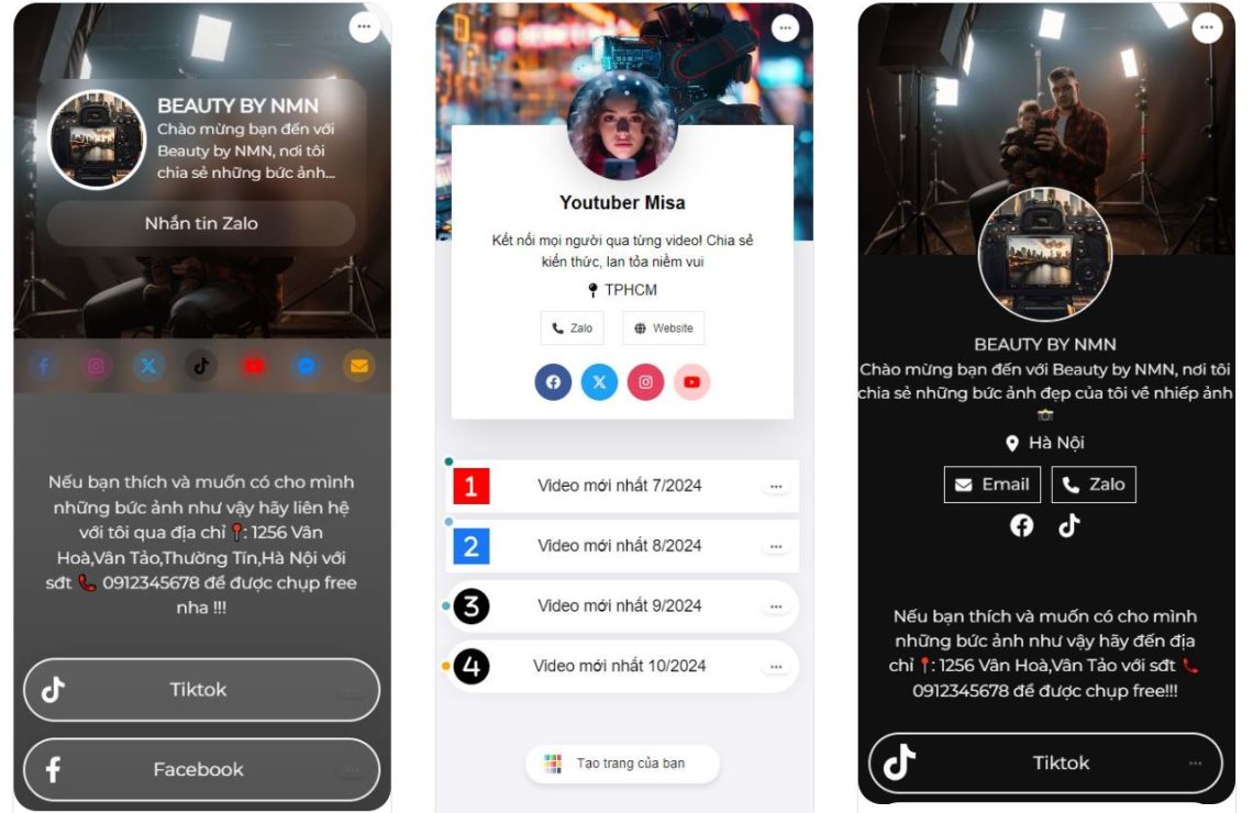 3 mẫu bio link độc đáo ấn tượng