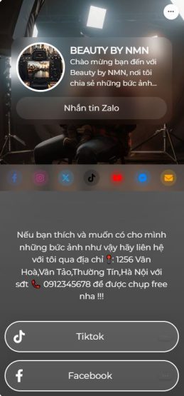 mẫu theme bio link Elegance