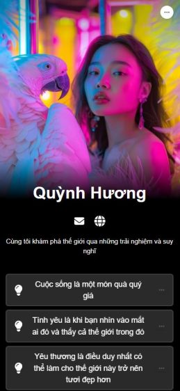 Mẫu link bio Blurred Horizons